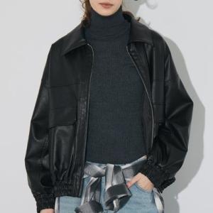 コカ coca フェイクレザーオーバーサイズジャケット （Black）