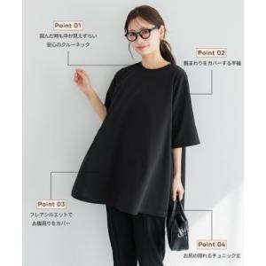 【速乾/しわになりにくい】エンボスAライン5分...の詳細画像1