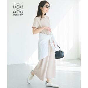 コカ coca エンボス半袖マキシワンピース （Beige）