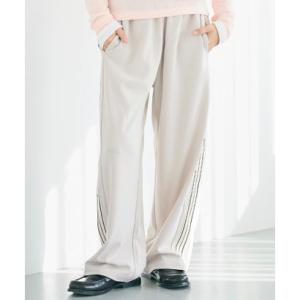 コカ coca カットジョーゼットサイドラインパンツ （Lt.beige）