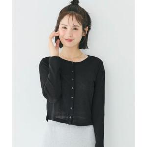 コカ coca シアージョーゼットコンパクトカーディガン （Black）