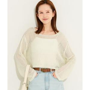コカ coca 麻タッチメッシュショートニット （Ivory）