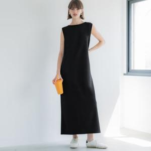 コカ coca エンボスボートネックマキシワンピース （Black）