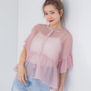 コカ coca シアーフリルブラウス （Pink）