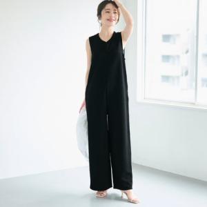 コカ coca エンボスフロントジップオールインワン （Black）
