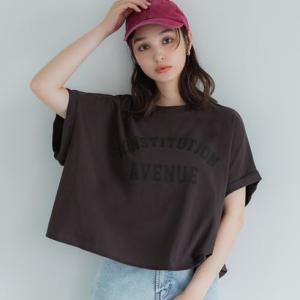 コカ coca レギュラーウェイトロールアップロゴTシャツ （Brown）