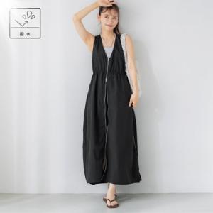 コカ coca 撥水ナイロンワッシャーサイドラインドレス （Black）