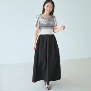 コカ coca ボーダー切り替えワンピース （Black）