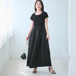 コカ coca ニットドッキング ワンピース （Black）