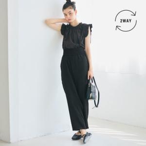 コカ coca ウエストシャーリングサロペット （Black）