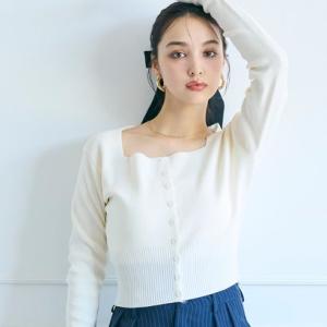 【再入荷・新色追加】コカ coca ハイゲージニットスクエアカーディガン （Ivory）