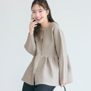 【再入荷・新色追加】コカ coca ポリエステルフレアニットカーディガン （Greige）