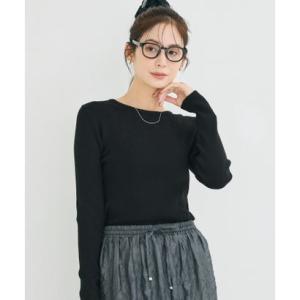 コカ coca 軽量ニット クルーネックラウンドヘム （Black）