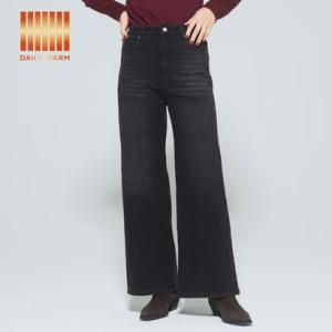 コカ coca 裏起毛デニムワイドパンツ （Black）