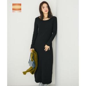 コカ coca 2way裏起毛リブIラインワンピース （Black）