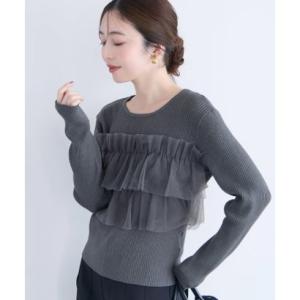 コカ coca チュールドッキングリブニット （Charcoal）