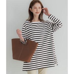 コカ coca サイドジップ長袖ボーダープルオーバー （Black）