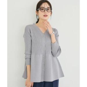 コカ coca ウォッシャブル ペプラムニットチュニックカーディガン （Lt.gray）