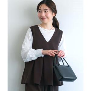 コカ coca カットジョーゼットタックペプラムベスト （Brown）