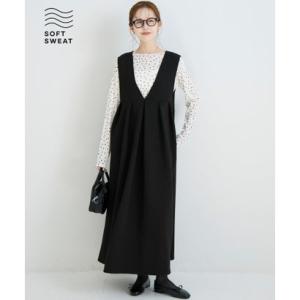 コカ coca ソフトスウェットタックワンピース （Black）