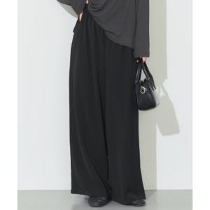 コカ coca ハイウエストストレッチイージーワイドパンツ （Black）