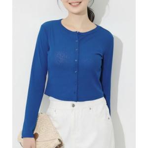 コカ coca シアージョーゼットコンパクトカーディガン （Blue）