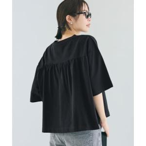 コカ coca 5分袖バックギャザーTシャツ （Black）
