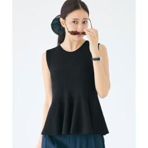 コカ coca ノースリーブペプラムニットトップス （Black）