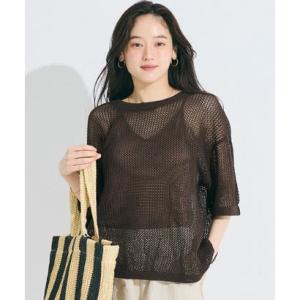 コカ coca 五分袖メッシュニット （Brown）
