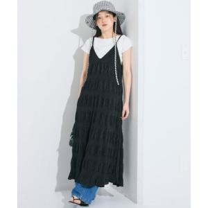 コカ coca イレギュラープリーツキャミワンピース （Black）