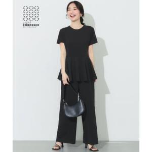 コカ coca ライトエンボスペプラムオールインワン （Black）