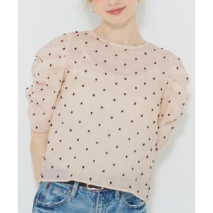 コカ coca【田中里奈様着用】 シアードット袖シャーリングトップス （Ivory）