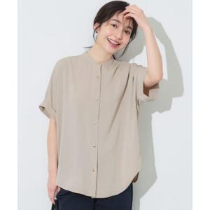 コカ coca 金ボタンノーカラーブラウス （Lt.beige）