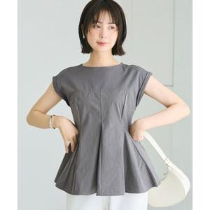 コカ coca 異素材切り替えペプラムTシャツ （Charcoal）