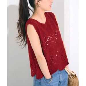 コカ coca かぎ編みクロシェタンクトップ （Red）