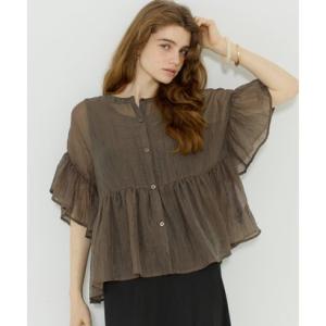 コカ coca 【田中里奈様着用】シアーフリルブラウス （Dk.beige）