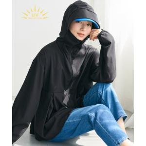 コカ coca UVカットタックぺプラムパーカー （Black）