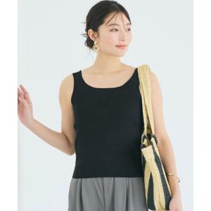 コカ coca 【田中里奈様着用】スクエアネックニットタンクトップ （Black）
