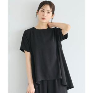 コカ coca【吸水速乾/通気性】 シボサテンフレアブラウス （Black）