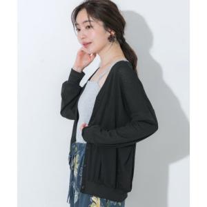 コカ coca シアージョーゼットビッグカーディガン （Black）