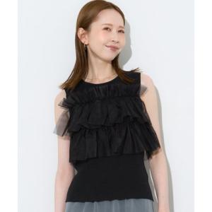 コカ coca ノースリーブフリルニット （Black）