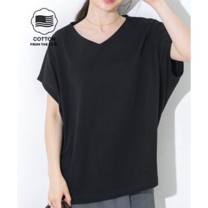 コカ coca COTTON from the U.S. ドルマンVネックTシャツ （Black）