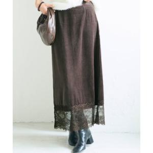 コカ coca ベロアレースドッキングスカート （Brown）