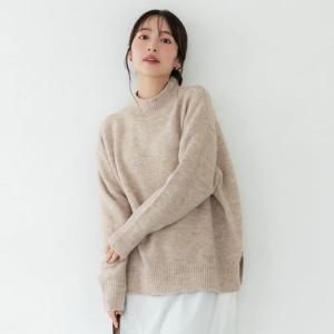 コカ coca ヤック風モックネックプルオーバーニット（Beige）