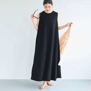 コカ coca エンボス加工ノースリーブマキシワンピース （Black）