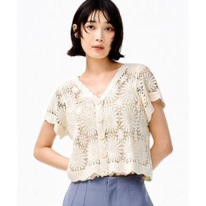 コカ coca かぎ編みニットカーディガン （Ivory）