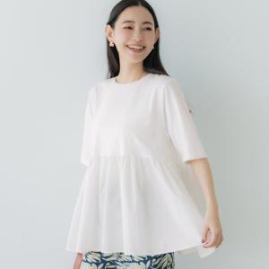 コカ coca クルーネックドッキングカットソー （White）