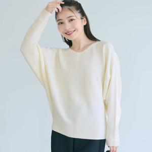 【再入荷・新色追加】コカ coca ドルマンVネックニット （Ivory）