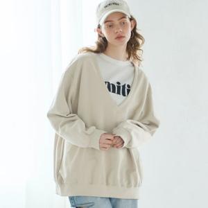 コカ coca コットン裏毛Vネックトップス （Lt.beige）｜locondo-shopping