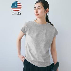 コカ coca COTTON from the U.S.フレンチスリーブUネックTシャツ （Lt.gray）
